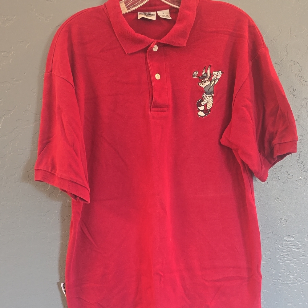 ACME Red Polo Shirt with Embroidered Character